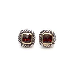 David Yurman Red Garnet Cable Stud Earrings